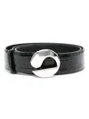 Coperni Embossed-crocodile Leather Belt In 黑色