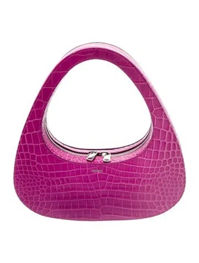 Pre-owned Coperni Embossed Leather Top Handle Bag In Purple