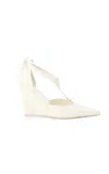 Coperni Embossed Leather Wedge Stiletto Pumps In White
