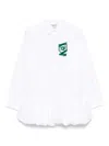 Coperni Gathered Hem Shirt Dress In White