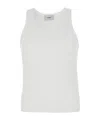 Coperni White Sleeveless Tank Top With Round Neck And Tonal Logo Patch On The Front In Cotton Blend Man In White