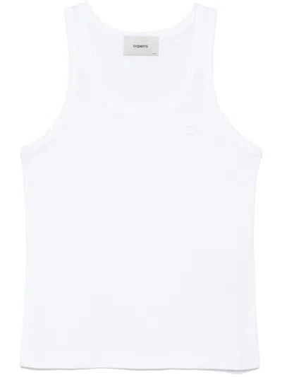 Coperni Embroidered-logo Lightweight-jersey Top In White