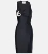 Coperni Emoji Embellished Jersey Minidress In Black