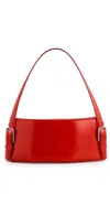 Coperni Cylindrical Structured Glossy Leather Shoulder Bag In Red