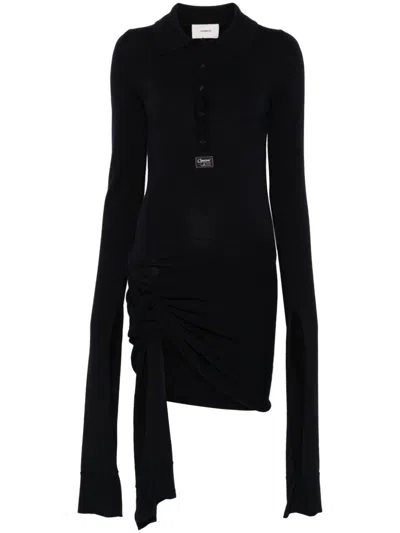 Coperni Extra-long Sleeve Mini Dress In Navy