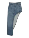 Coperni Blue Skirt With Logo Patch On The Rear And Diagonal One-leg Cut In Denim Woman In Blue