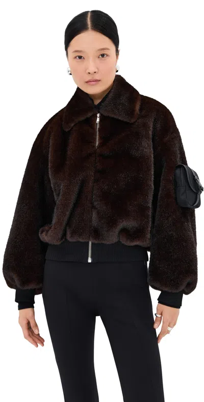 COPERNI FAUX FUR BOMBER JACKET BROWN