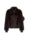 Coperni High-collar Brown Synthetic Fur Bomber Jacket In Brown