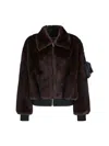 Coperni High-collar Brown Synthetic Fur Bomber Jacket In Brown