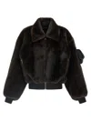 Coperni High-collar Brown Synthetic Fur Bomber Jacket In Brown