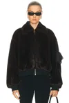 Coperni Faux Fur Bomber Jacket In Brown
