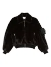 Coperni High-collar Brown Synthetic Fur Bomber Jacket In Brown