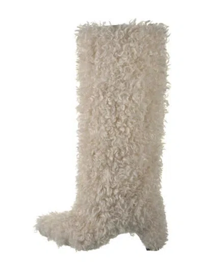 Pre-owned Coperni Faux Fur Boots In Neutrals