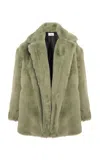 Coperni Faux Fur Coat In Green