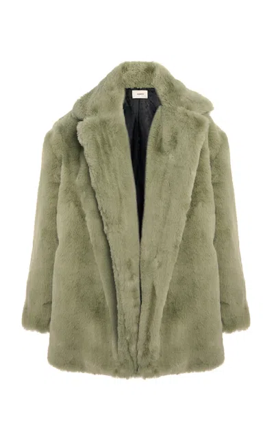 Coperni Faux Fur Coat In Green