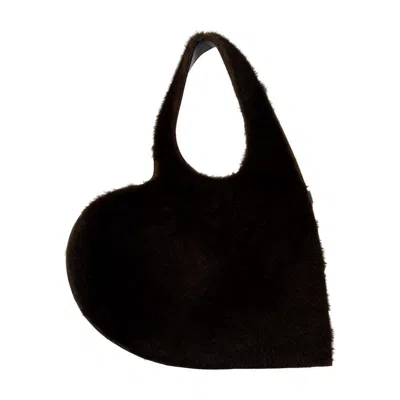 COPERNI COPERNI FAUX FUR HEART SHOULDER BAG
