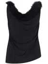 Coperni Feather-detailing Top In Black