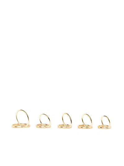 Coperni Finger Picks Rings (set Of Five) In Gold