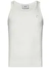 Coperni White Ribbed Stretch Viscose Tank Top In White