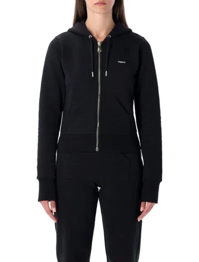 Coperni Fitted Hoodie With Long Sleeves And Pocket In Black