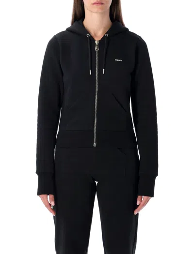 Coperni Fitted Zip-up Grey Organic Cotton Hoodie In Black