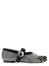 Coperni 'colette' Multicolor Ballet Flats With Five-toe Design And All-over Applied Crystals In Tech Fabric In Black