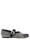 Coperni 'colette' Multicolor Ballet Flats With Five-toe Design And All-over Applied Crystals In Tech Fabric In Black
