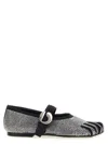 Coperni 'colette' Multicolor Ballet Flats With Five-toe Design And All-over Applied Crystals In Tech Fabric In Black