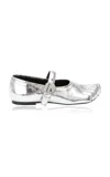 Coperni Five-toe Leather Ballerina Flats In Silver