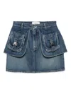 Coperni Mini Skirt With Belt Loops And Pockets In Blue