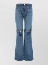 Coperni Flared Denim Trousers With Cut-out Detail In Blue