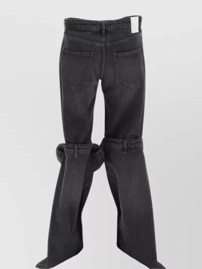 Coperni Flared Jeans Tie Cuffs In Black