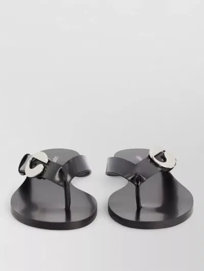 Coperni Flat Sole Slides Metal Buckle Open Toe In Black