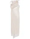 Coperni Robe Longue Asymetric In Neutrals