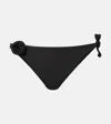 Coperni Floral-appliqué Bikini Bottoms In Black