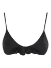 Coperni Flower-detailed Bikini Top In Black