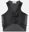 Coperni Flower-motif Stretch-jersey Top In Black