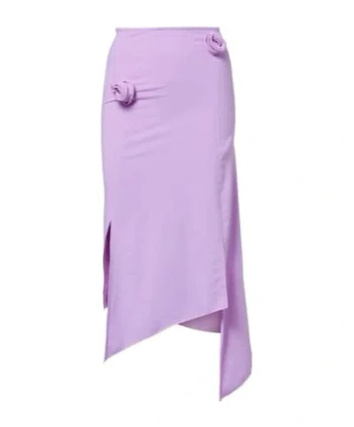 Coperni Floral Asymmetric Mid Skirt In Purple
