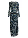 Coperni Floral Belted Midi Dress In Multi