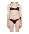 Coperni Flower-detailed Bikini Top In Black