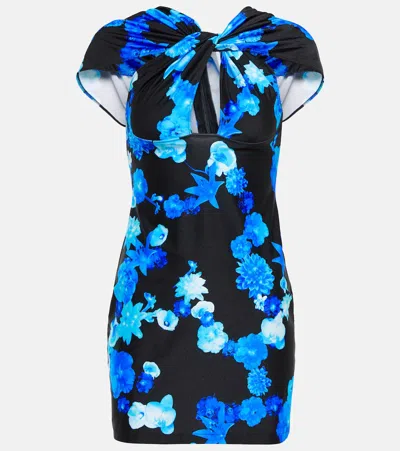 Coperni Cut Out Jersey Dress In Blue,black