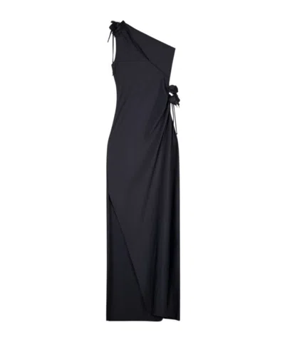 Coperni Floral Detail Dress In Blue