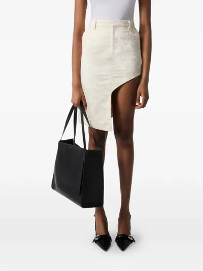 Coperni Floral Jacquard Asymmetric Skirt In White