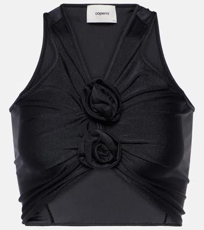 Coperni Flower Top In Black
