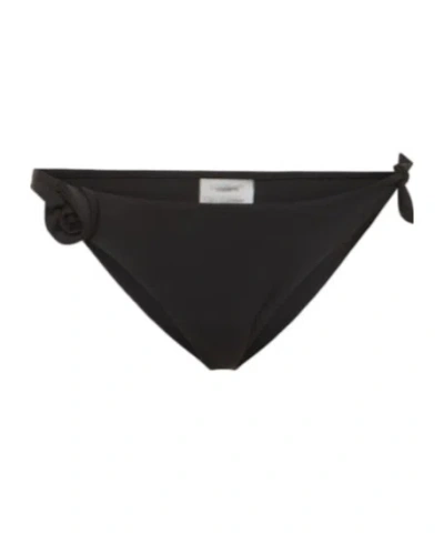 Coperni Floral Knit Bikini Bottoms In Black