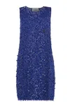 Coperni Floral Lace Dress In Blue