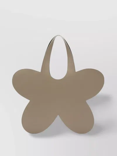 Coperni Floral Leather Tote Bag In Brown