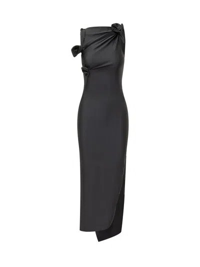 Coperni Floral Mini Gown In Black