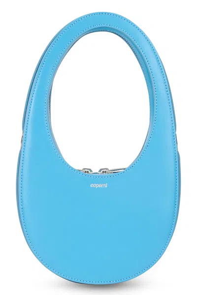 Coperni Floral Mini Handbag With Wide Strap In Blue