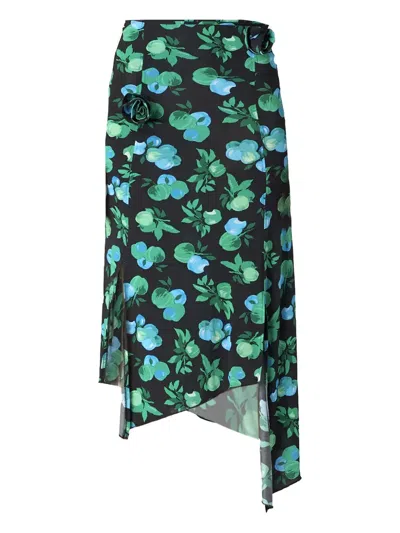 Coperni Floral-print Asymmetric Skirt In Multi